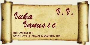 Vuka Vanušić vizit kartica